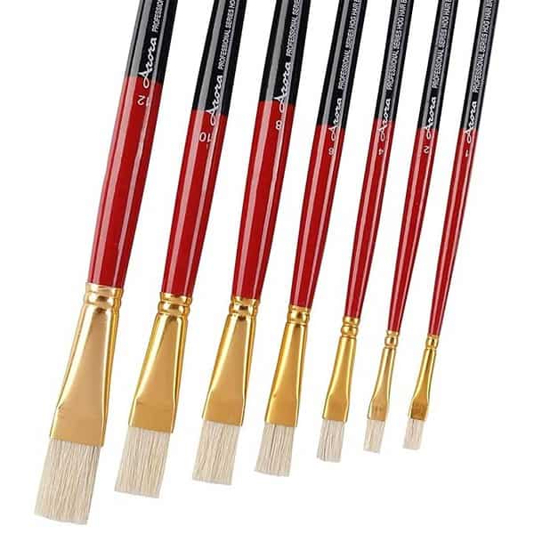 Arora Hard White Flat Hair Paint Brush 7 Piece Set2 1 - LXINDIA.COM