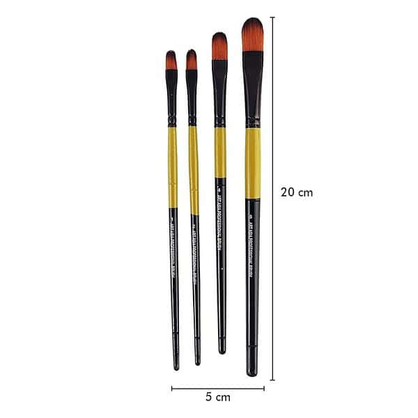 Art Asia Set of 4 Filbert Brushes in Synthetic Bristle3 - LXINDIA.COM