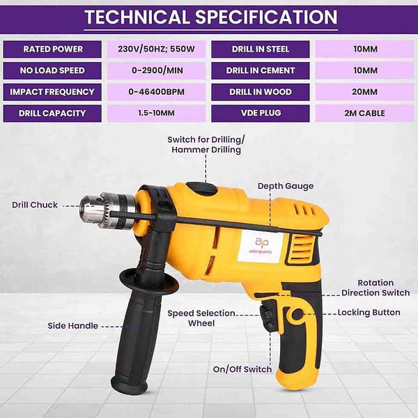 Asian Paints Corded Electric Professional Impact Drill Tool kit2 - LXINDIA.COM