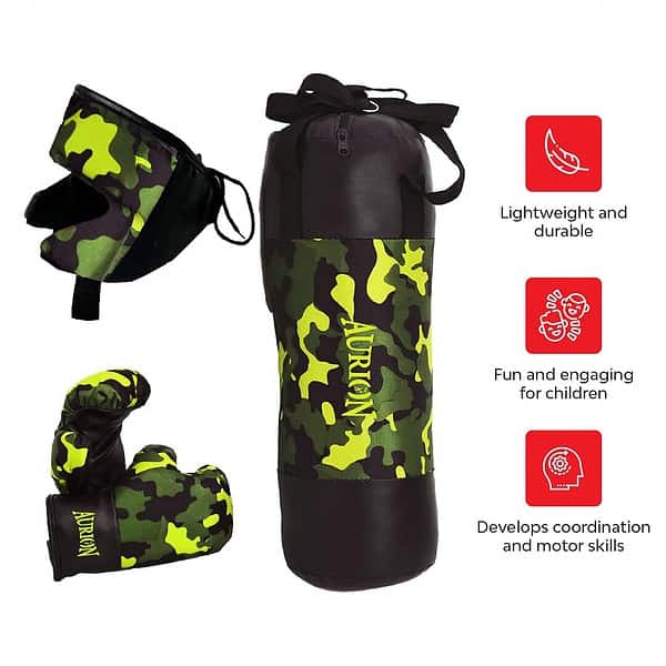 Aurion by 10 Club Boxing Kit for Kids Pack of 4 Camo Green B - LXINDIA.COM