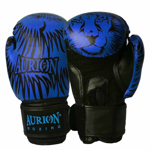 Aurion by 10 Club Longlasting Faux Leather Boxing Gloves Blue and Black - LXINDIA.COM