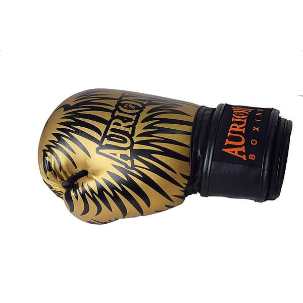 Aurion by 10 Club Longlasting Faux Leather Boxing Gloves Golden and Black B - LXINDIA.COM