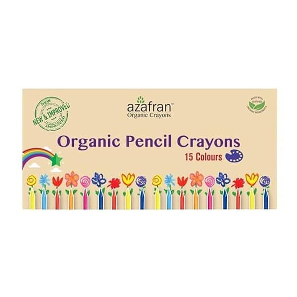 Azafran Organics 15 Non Toxic Plant Based Pencil Crayons2 - LXINDIA.COM