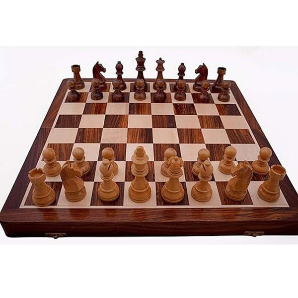 BCBESTCHESS Handcrafted Rosewood Unique Chess Board Set 14 x 14 Inches Brown - LXINDIA.COM