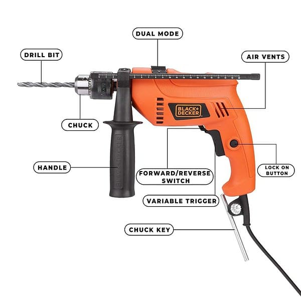 BLACK DECKER 550W 13mm Variable Drill Kit with 50 Accessories - LXINDIA.COM