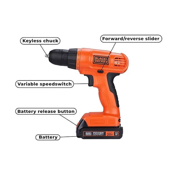 BLACK DECKER BDCD120VA IN Cordless Drill Driver and Tool Kit3 - LXINDIA.COM