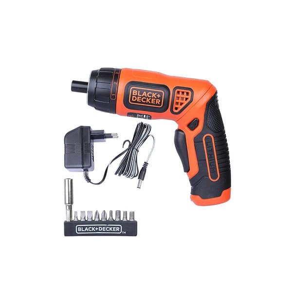 BLACK DECKER BDCS36F Li Ion Cordless Screwdriver Kit with 10 Screwdriver Bits 7 Torque Positions ORANGE BLACKB - LXINDIA.COM