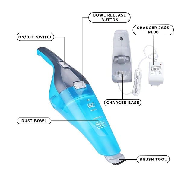 BLACKDECKER WDC215WA QW 7.2 V10.8W Vacuum Cleaner Blue2 - LXINDIA.COM