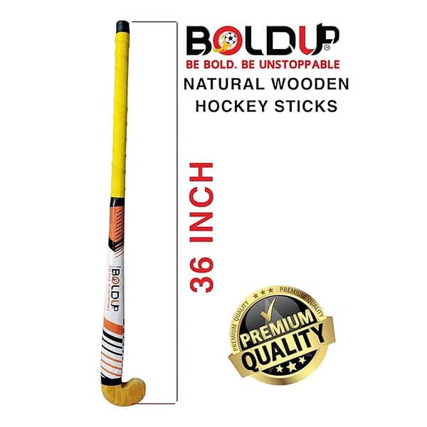 BOLDUP Hockey Stick Made of Solid Wood with 1 Ball SHINGUARD Medium 1 - LXINDIA.COM