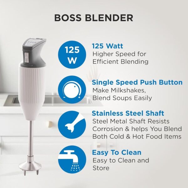 BOSS E111 Portable 125 Watt Hand Blender Grey2 - LXINDIA.COM