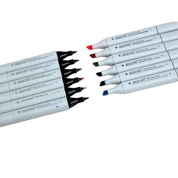 BRUSTRO Twin Tip Alcohol Based Marker Set of 123 - LXINDIA.COM