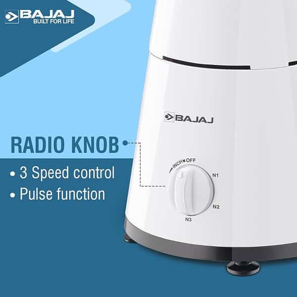 Bajaj 500 Watt GX 1 Mixer Grinder with 3 Jars white1 - LXINDIA.COM