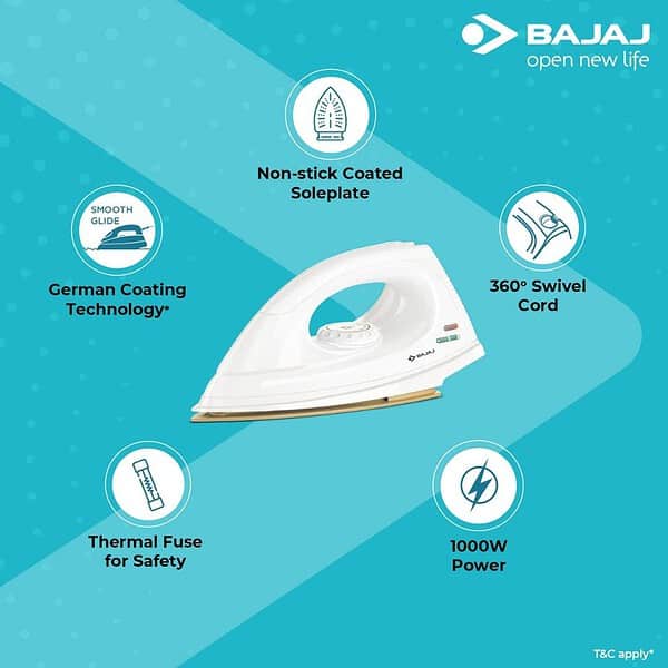 Bajaj Dx 7 1000W Dry Iron White3 - LXINDIA.COM