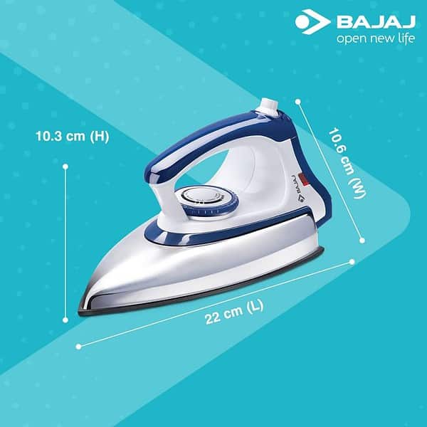 Bajaj Majesty DX 11 1000W Dry Iron White and Blue2 - LXINDIA.COM