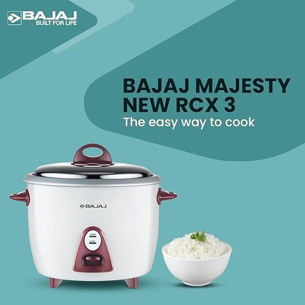 Bajaj Majesty New RCX 3 350 Watt Multifunction Rice Cooker White Pink 1 - LXINDIA.COM