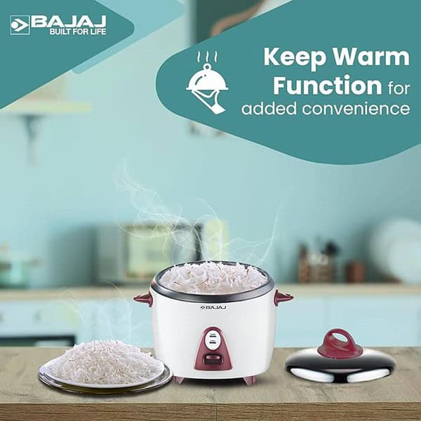 Bajaj Majesty New RCX 3 350 Watt Multifunction Rice Cooker White Pink 2 - LXINDIA.COM