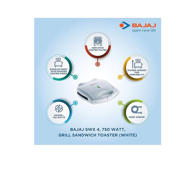 Bajaj Majesty New Swx 4 750 Watt Grill Toaster B - LXINDIA.COM