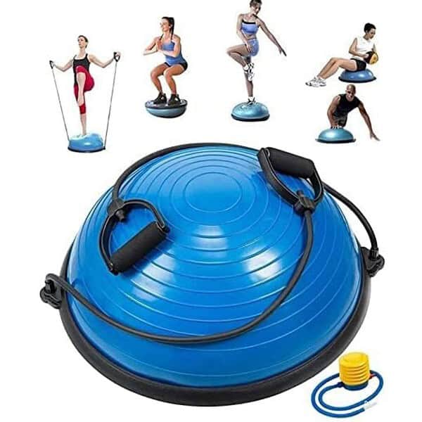 Balance Ball half ball Exercise Gym Ball with Resistance Bands Pump - LXINDIA.COM