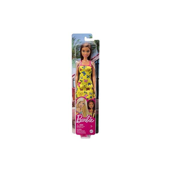 Barbie Doll 11.5 inches with Butterfly Logo Print Yellow Dress 2 - LXINDIA.COM