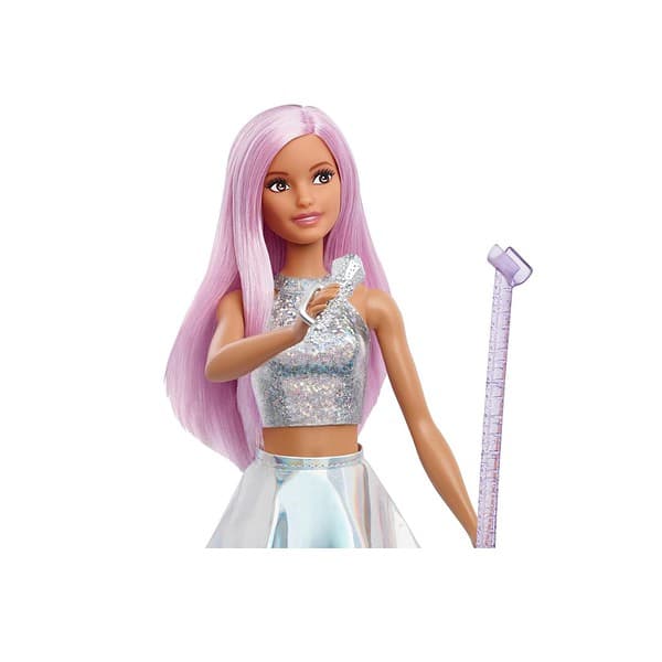 Barbie Pop Star Doll Dressed in Iridescent Skirt with Microphone 1 - LXINDIA.COM