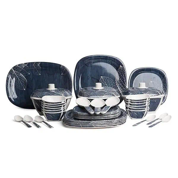 Bataniya Melamine Dinner Set Of 40 Blue - LXINDIA.COM