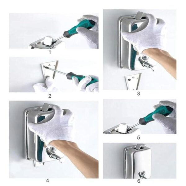 Bath Guru Wall Mounted Stainless Steel Liquid Shampoo Sanitizer Dispenser 1000 ML 3 - LXINDIA.COM