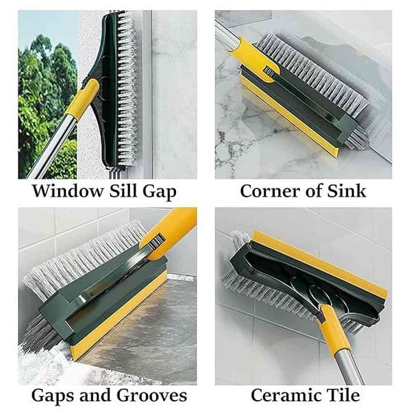 Bathroom Cleaning Brush with Wiper 3 in 1 Tiles Cleaning Brush 3 - LXINDIA.COM