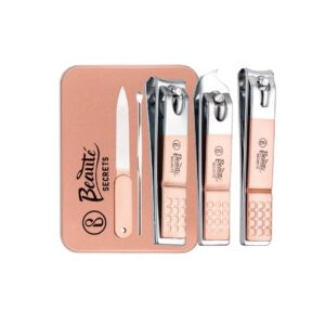 Beaute Secrets Nail Clippers 5 Pcs Set Peach - LXINDIA.COM