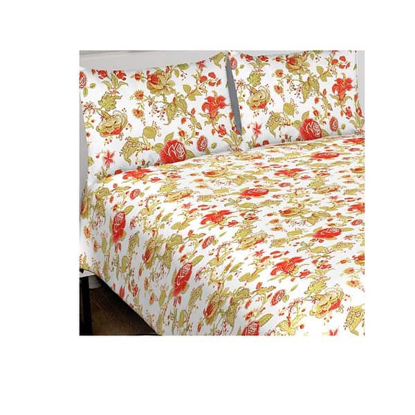 BedZone Cotton Floral King Size Double Bedsheet A - LXINDIA.COM