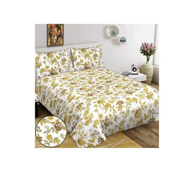 BedZone Cotton Floral King Size Double Bedsheet C - LXINDIA.COM