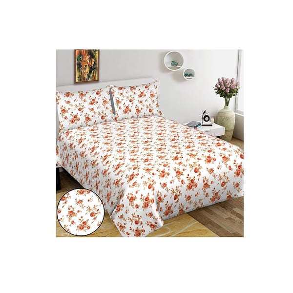 BedZone Cotton Floral King Size Double Bedsheet F - LXINDIA.COM