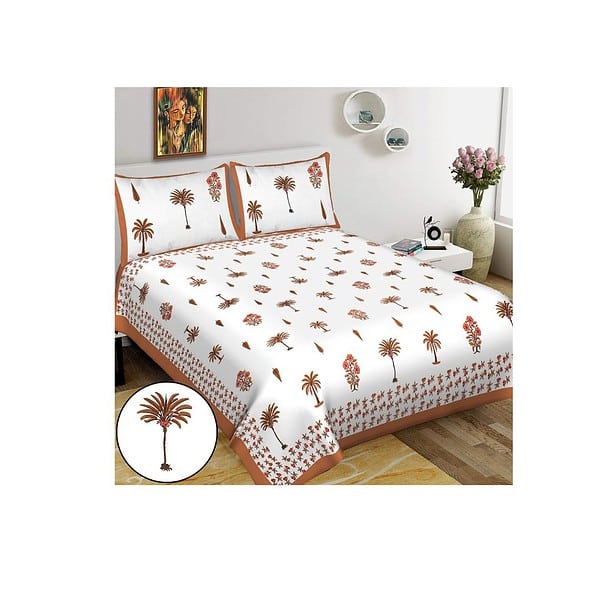 BedZone Cotton Floral King Size Double Bedsheet J - LXINDIA.COM