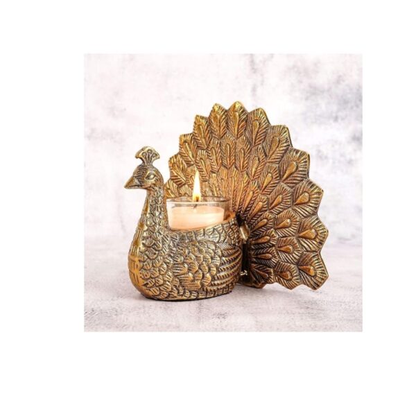 Behoma Metal Dancing Peacock Showpiece Gold - LXINDIA.COM