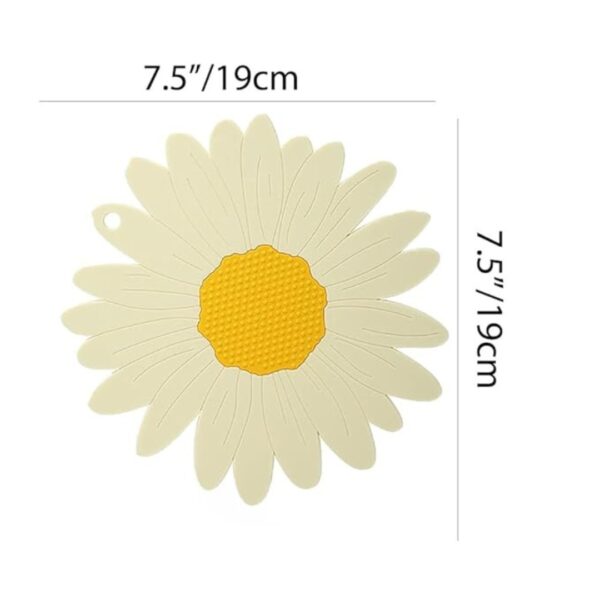 Besillia Sunflower Trivet Mat Heat Resistant Silicone Mat for Hot Pot Pack of 4 White 1 - LXINDIA.COM