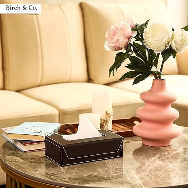 Birch and Co Tissue Box Holder Tissue HolderCarTissue Dispenser Brown 3 - LXINDIA.COM