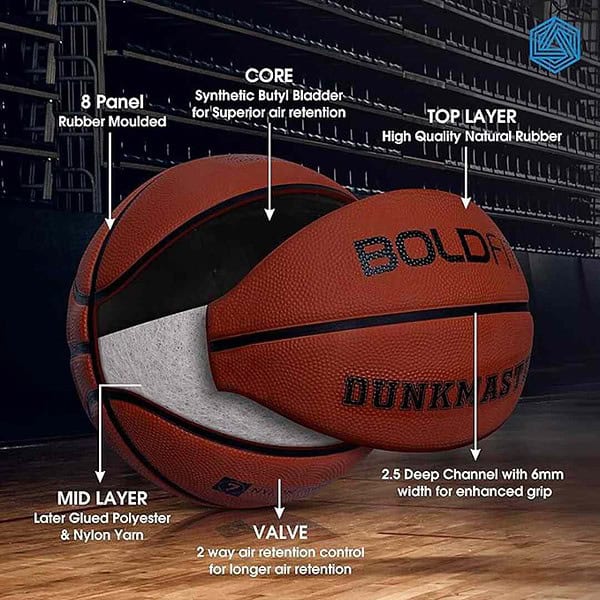 Boldfit Basketball Professional Basket Ball Men Dunkmaster No 7 Brown 2 - LXINDIA.COM