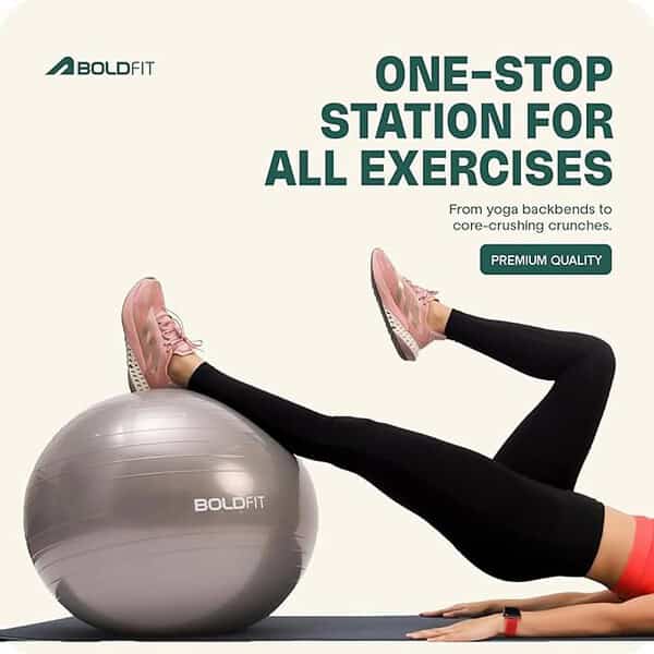 Boldfit Gym Ball for Exercise Anti Burst Exercise Ball Grey 65Cm 1 - LXINDIA.COM