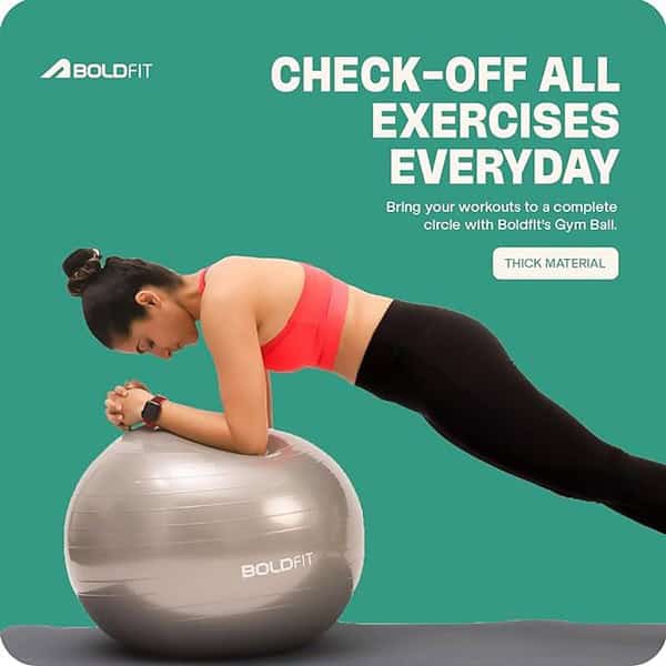 Boldfit Gym Ball for Exercise Anti Burst Exercise Ball Grey 65Cm 2 - LXINDIA.COM