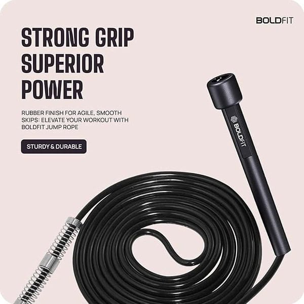 Boldfit Skipping Rope for Men and Women Jumping Rope With Adjustable Height Speed Skipping Rope Black 1 - LXINDIA.COM