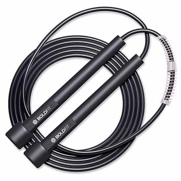 Boldfit Skipping Rope for Men and Women Jumping Rope With Adjustable Height Speed Skipping Rope Black - LXINDIA.COM