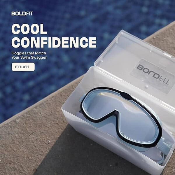 Boldfit Swimming Goggles for Kids with Free Ear Nose Plug Blue Black 1 - LXINDIA.COM