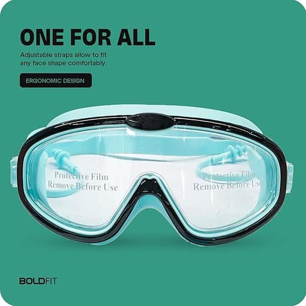 Boldfit Swimming Goggles for Kids with Free Ear Nose Plug Blue Black 2 - LXINDIA.COM