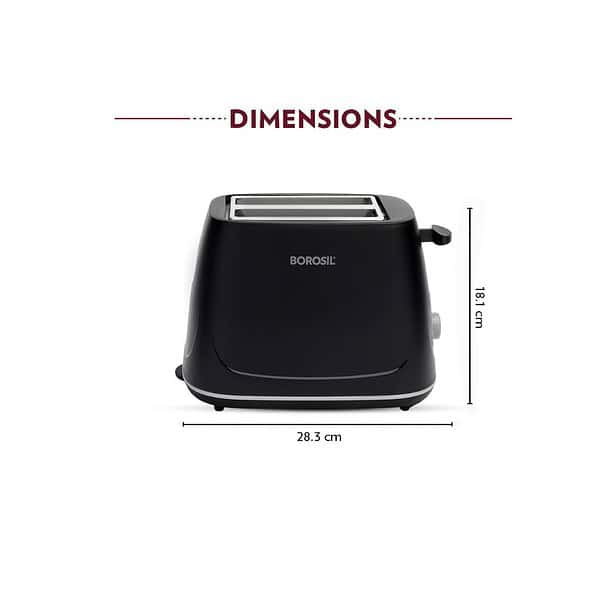 Borosil Krispy 750W Pop up Toaster Black B - LXINDIA.COM