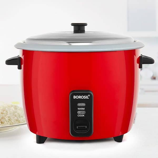 Borosil Pronto 1 L Electric Rice Cooker with Single Pot Red - LXINDIA.COM