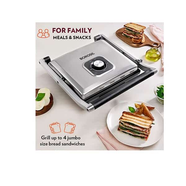 Borosil Super Jumbo 2000 Watt Grill Sandwich Maker Black A - LXINDIA.COM