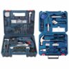 Bosch GSB 500W 500 RE Corded Electric Drill Tool Set Blue and Hand Tool Kit - LXINDIA.COM