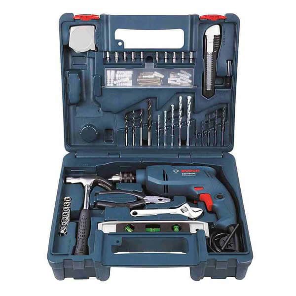 Bosch GSB 500W 500 RE Corded Electric Drill Tool Set Blue and Hand Tool Kit2 - LXINDIA.COM