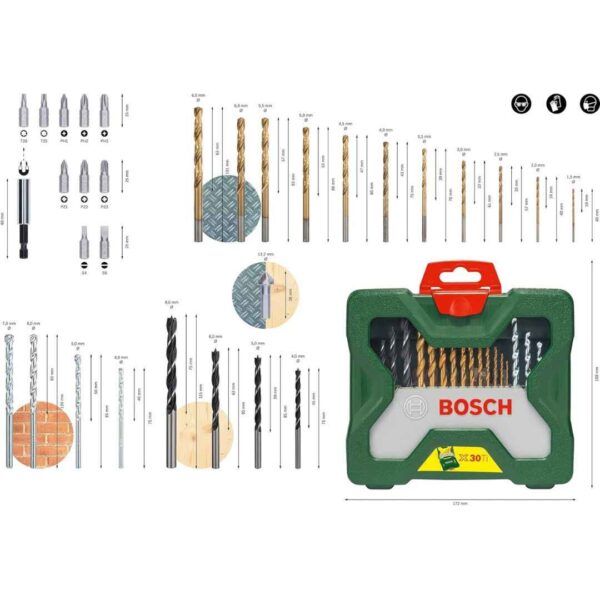 Bosch X30Ti Drill Bit and Driver Bit Set 30 Pieces3 - LXINDIA.COM