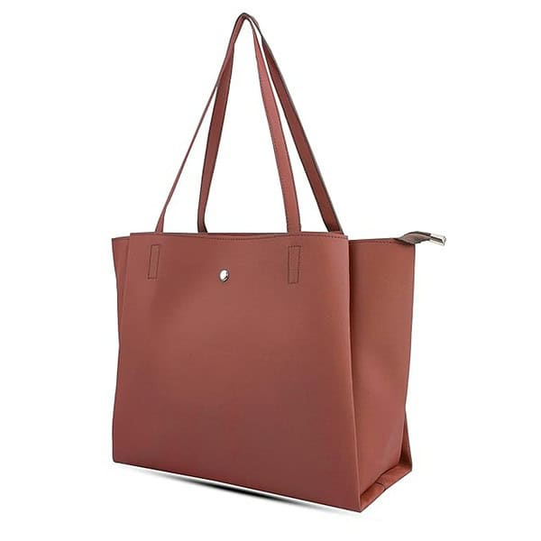 Brightfashion Womens Stylish PU Leather tote bags pink 2 - LXINDIA.COM