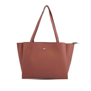 Brightfashion Womens Stylish PU Leather tote bags pink - LXINDIA.COM